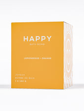 happy bath bomb by bare skin bar in orange box