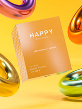 happy bath bomb by bare skin bar in orange box