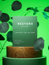 eucalyptus bath bomb in green box