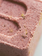 pink clay fizzing bath bomb by bare skin bar